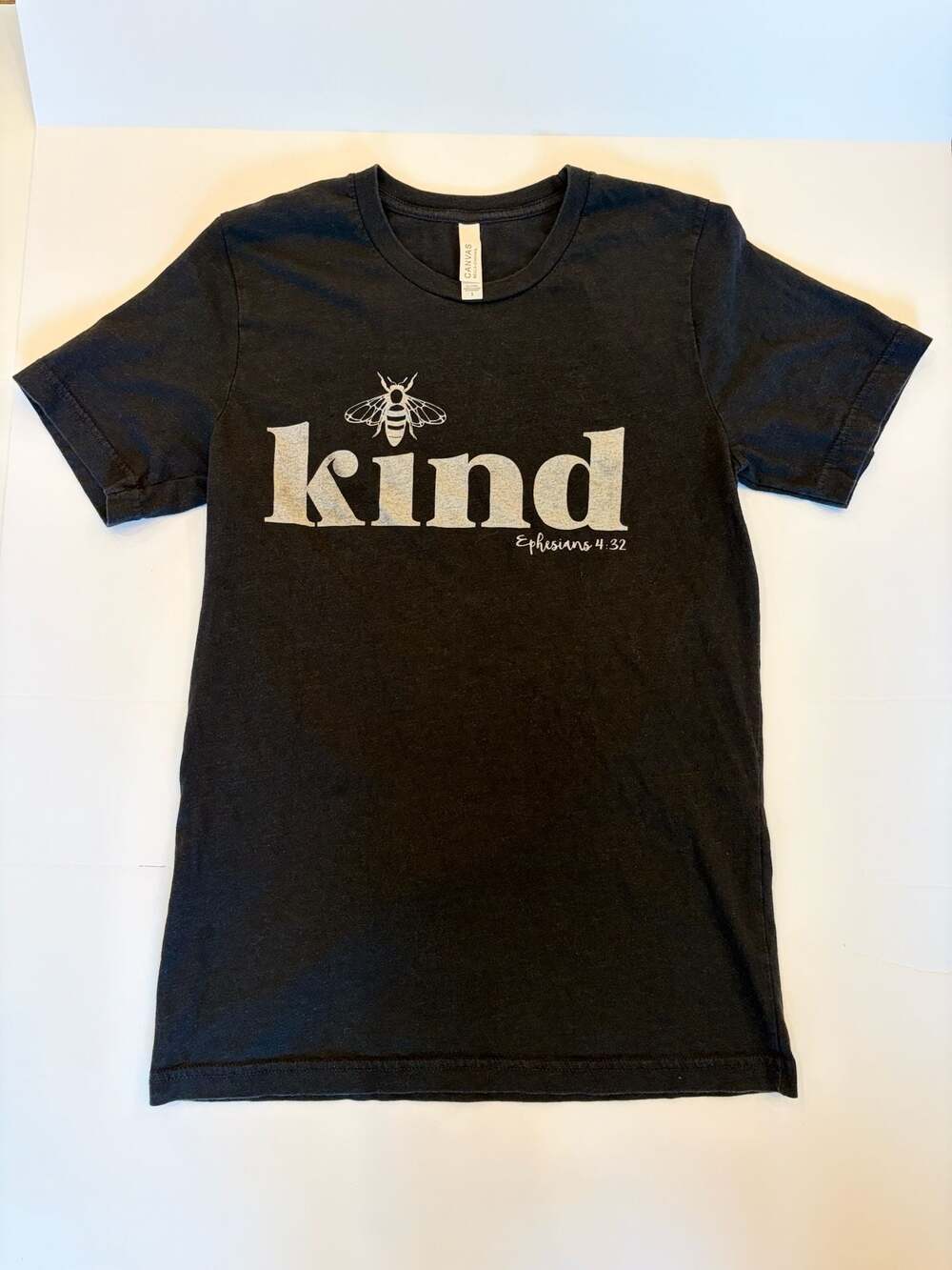 Bella+Canvas Kind Ephesians 4:32 Bee Graphic T-Shirt Black Size S